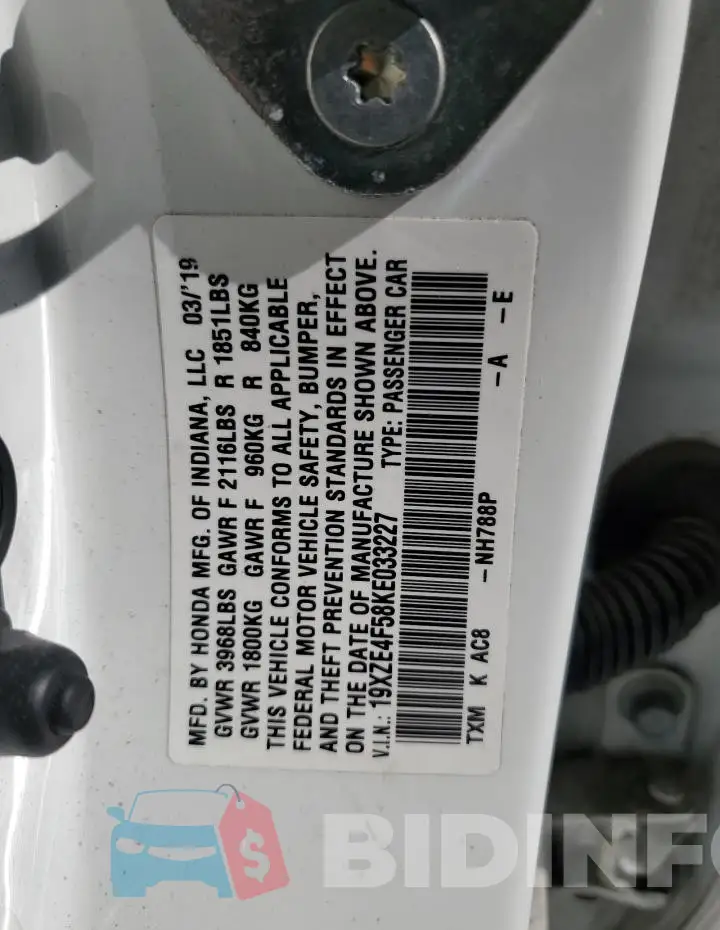 19XZE4F58KE033227 Photo# 12