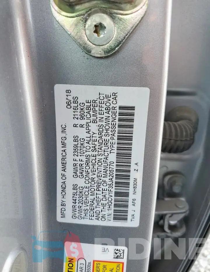 1HGCV1F35JA205770 Photo# 12
