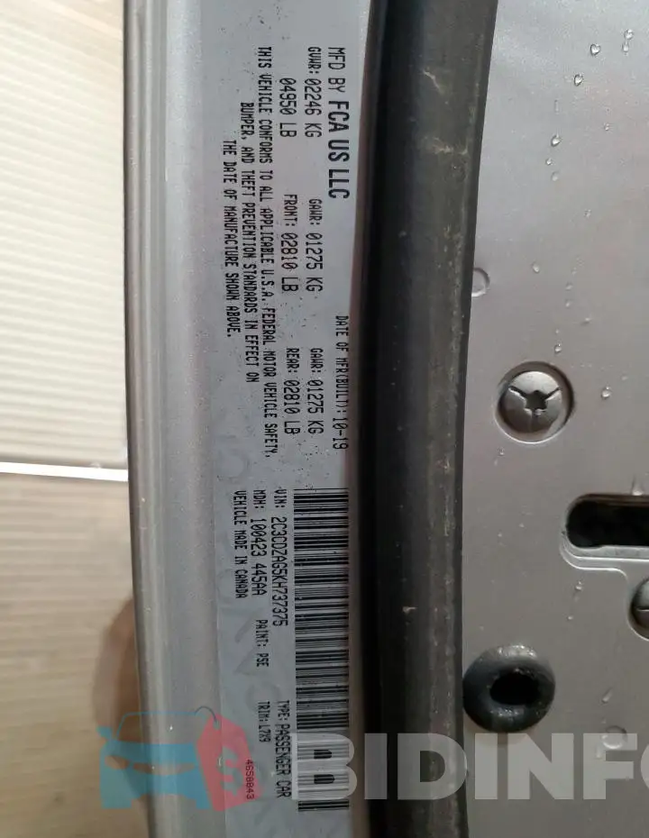 2C3CDZAG5KH737375 Photo# 13