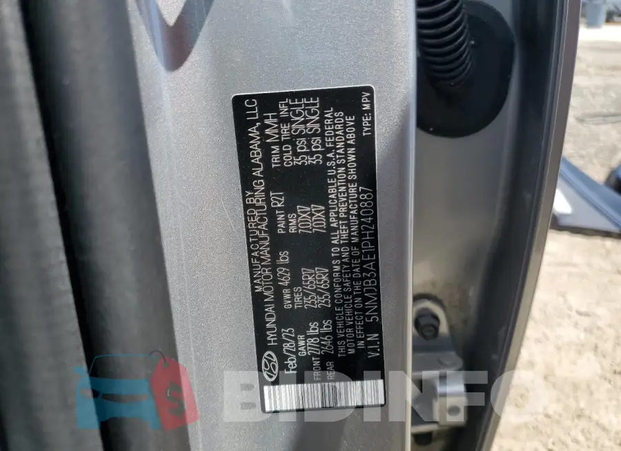 5NMJB3AE1PH240887 Photo# 14