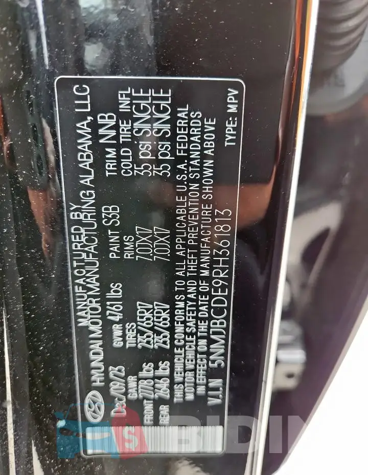 5NMJBCDE9RH361813 Photo# 14