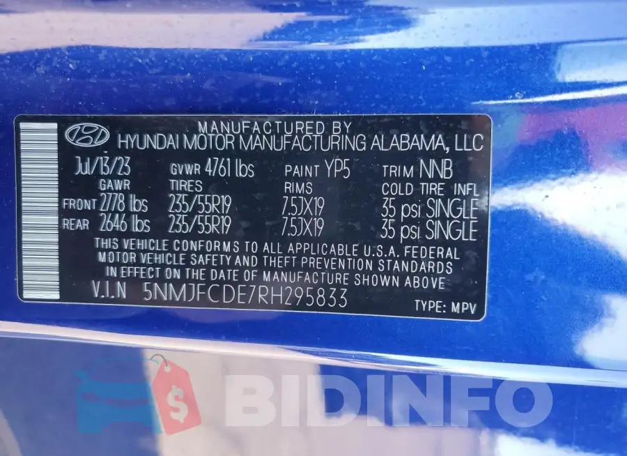 5NMJFCDE7RH295833 Photo# 12