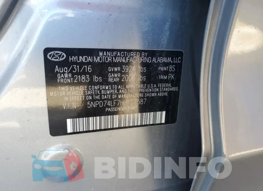 5NPD74LF7HH127587 Photo# 12