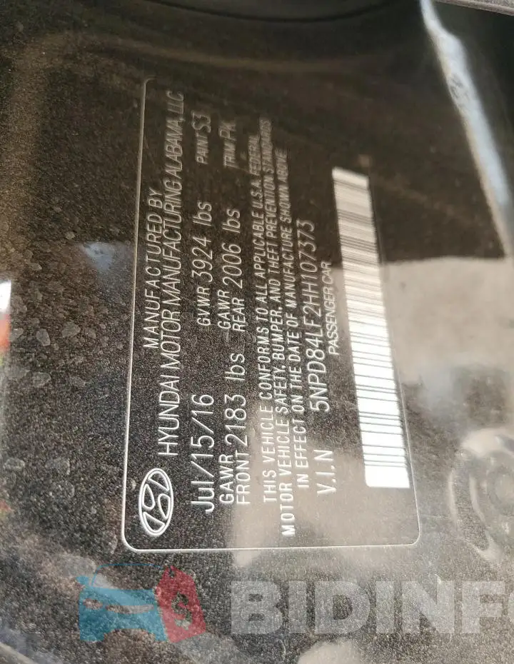 5NPD84LF2HH107373 Photo# 12