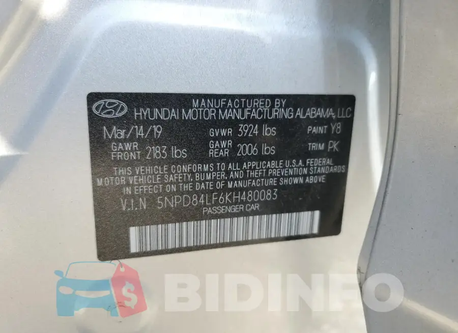 5NPD84LF6KH480083 Photo# 12