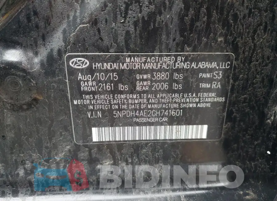 5NPDH4AE2GH741601 Photo# 12