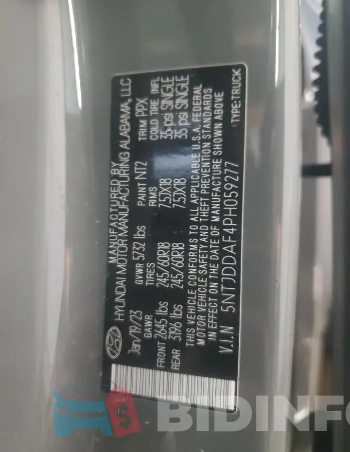 5NTJDDAF4PH059277 Photo# 13
