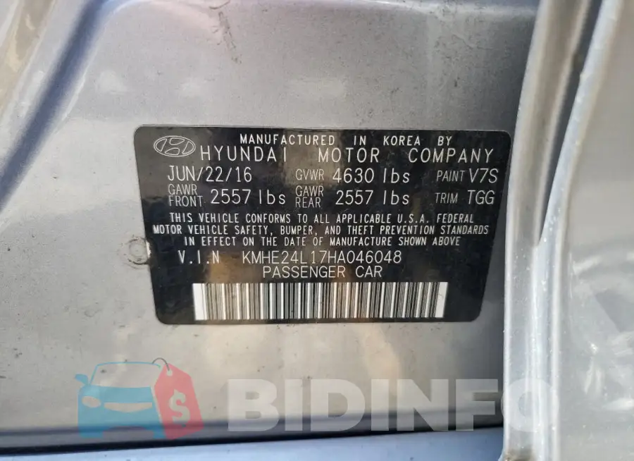 KMHE24L17HA046048 Photo# 12