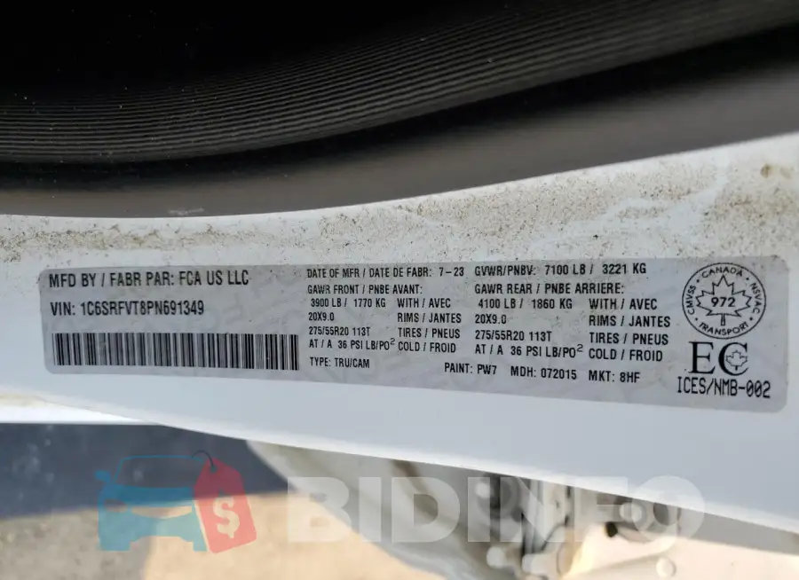1C6SRFVT8PN691349 Photo# 12
