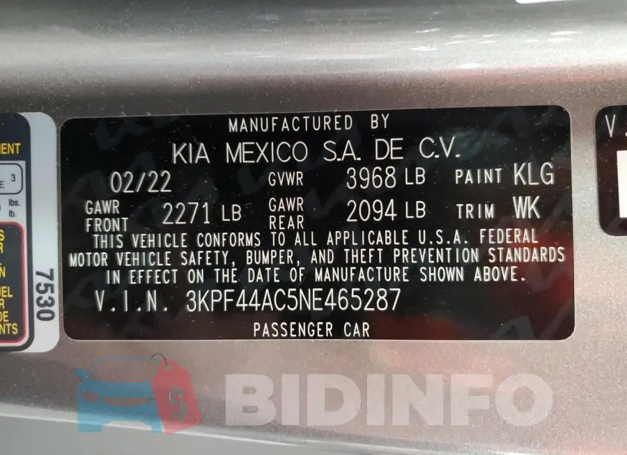 3KPF44AC5NE465287 Photo# 12