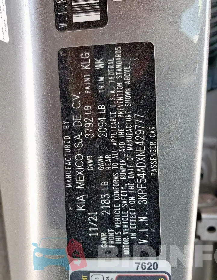 3KPF54ADXNE429777 Photo# 13