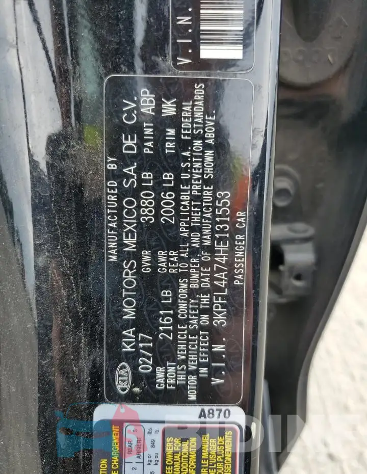 3KPFL4A74HE131553 Photo# 12