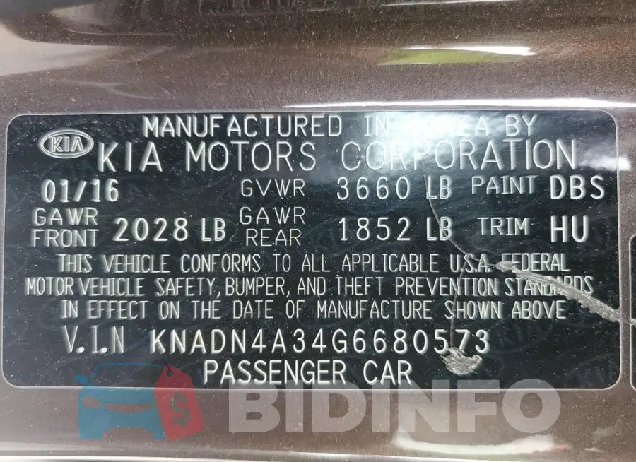 KNADN4A34G6680573 Photo# 13