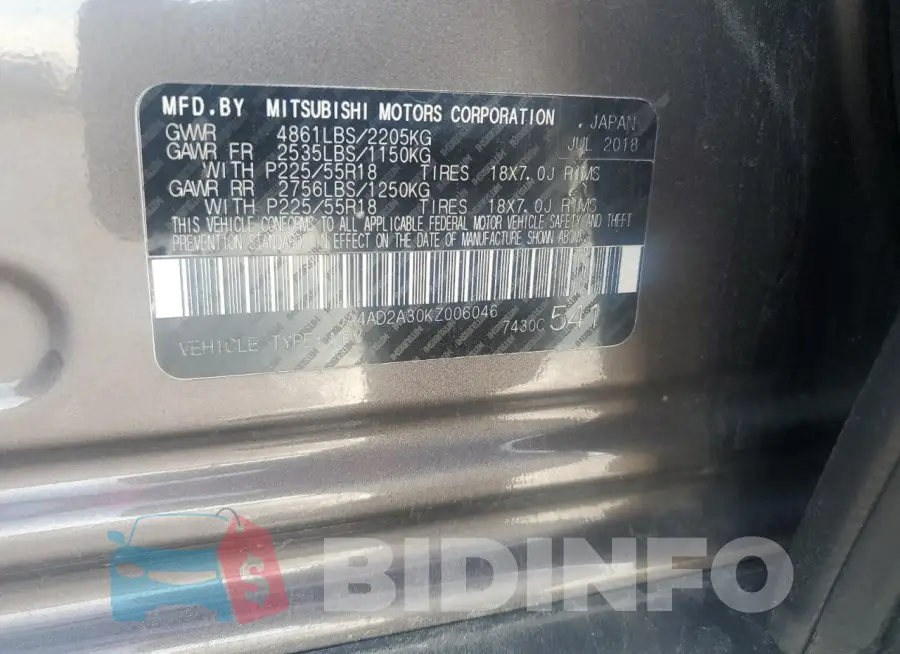 JA4AD2A30KZ006046 Photo# 13