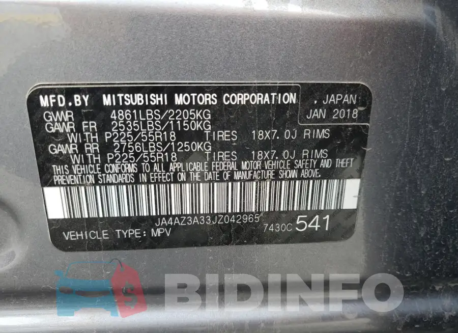 JA4AZ3A33JZ042965 Photo# 13