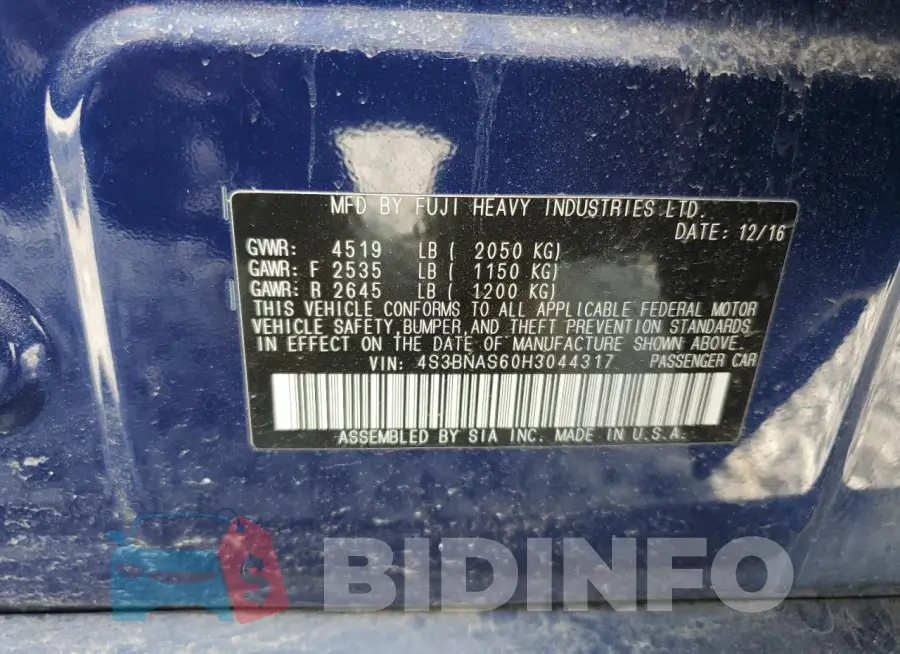 4S3BNAS60H3044317 Photo# 12