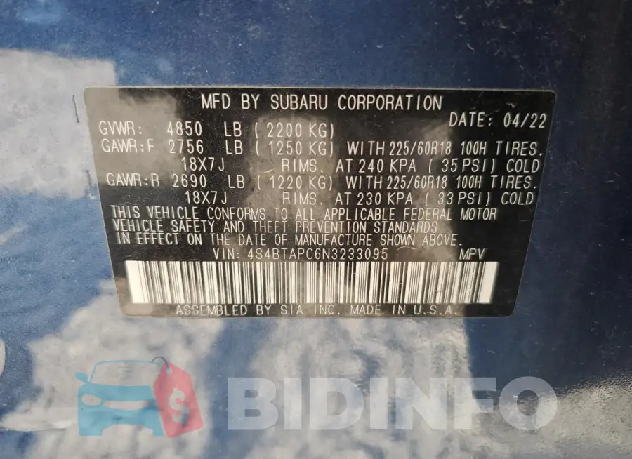 4S4BTAPC6N3233095 Photo# 14