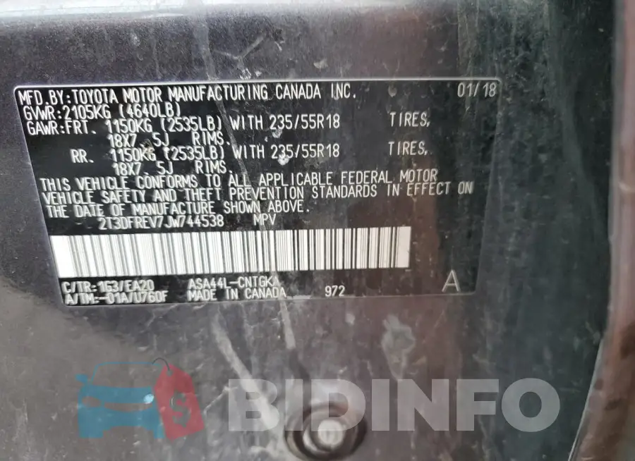 2T3DFREV7JW744538 Photo# 12