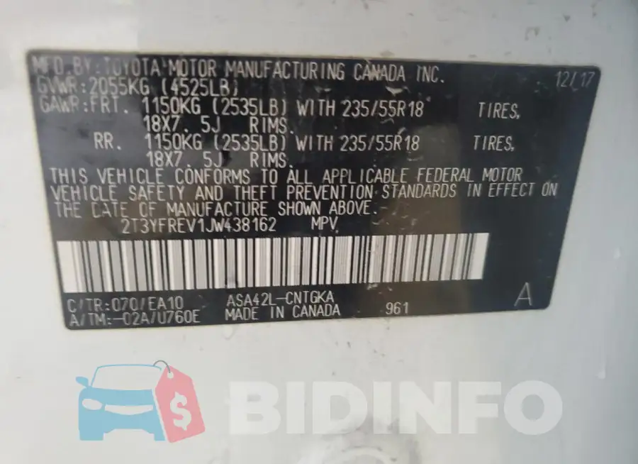 2T3YFREV1JW438162 Photo# 13