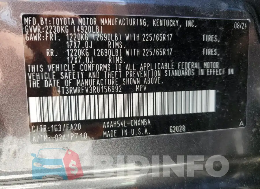 4T3RWRFV3RU156992 Photo# 14