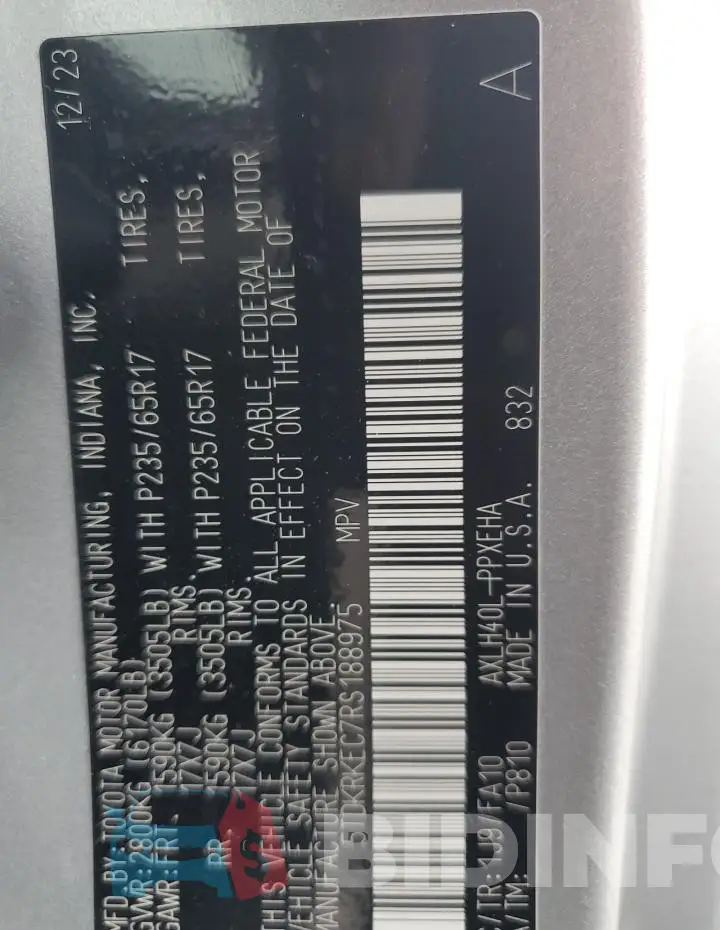 5TDKRKEC7RS188975 Photo# 13