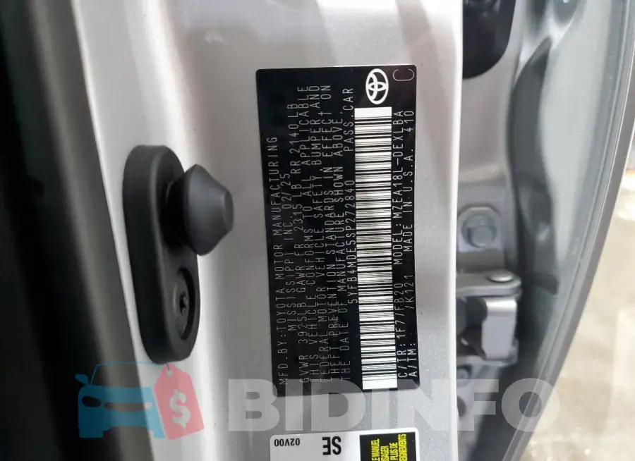5YFB4MDE5SP272840 Photo# 12