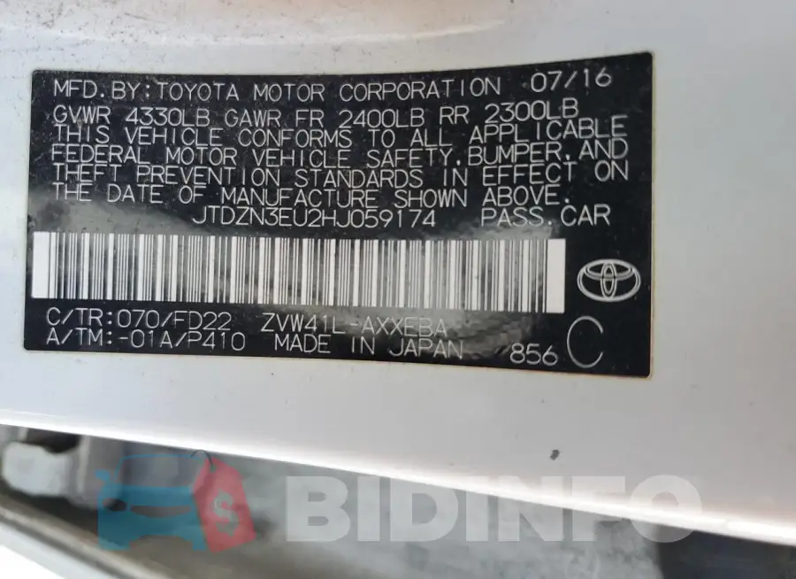 JTDZN3EU2HJ059174 Photo# 13