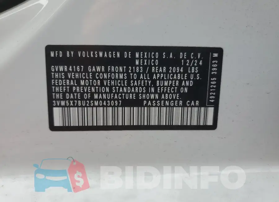 3VW5X7BU2SM043097 Photo# 12