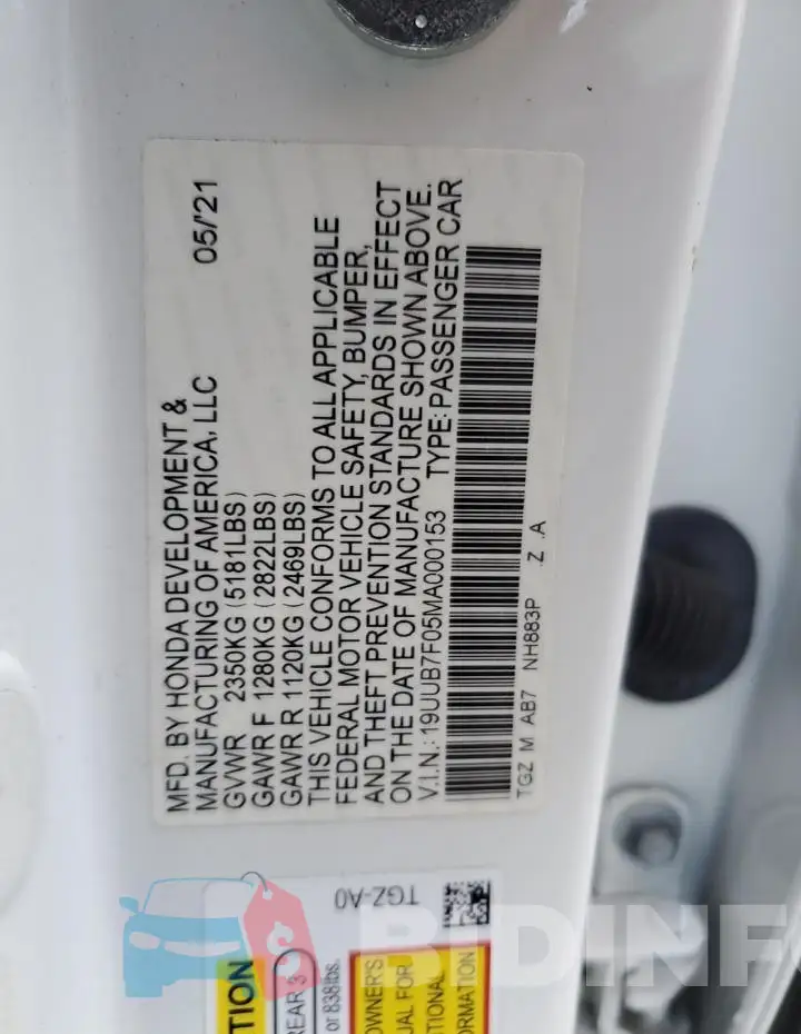 19UUB7F05MA000153 Photo# 12