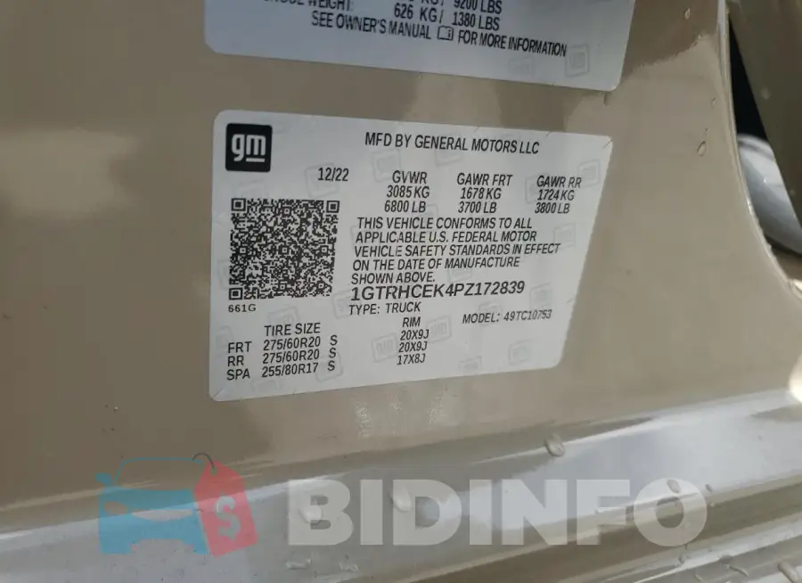 1GTRHCEK4PZ172839 Photo# 13