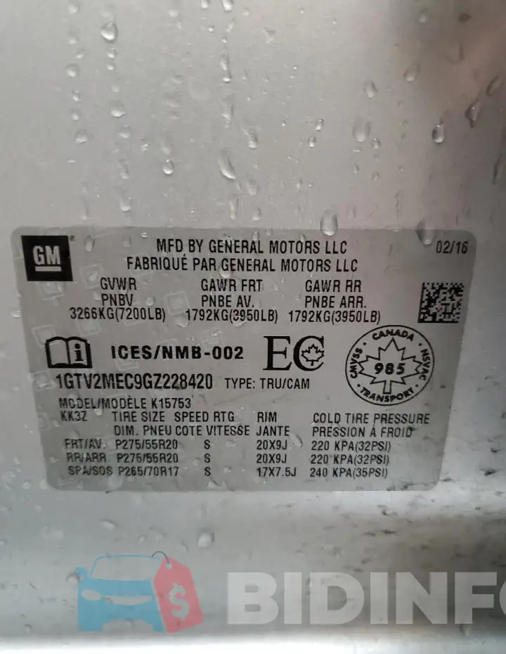 1GTV2MEC9GZ228420 Photo# 12