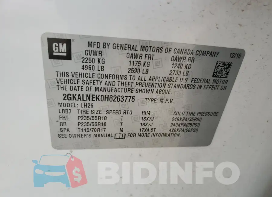 2GKALNEK0H6263776 Photo# 13