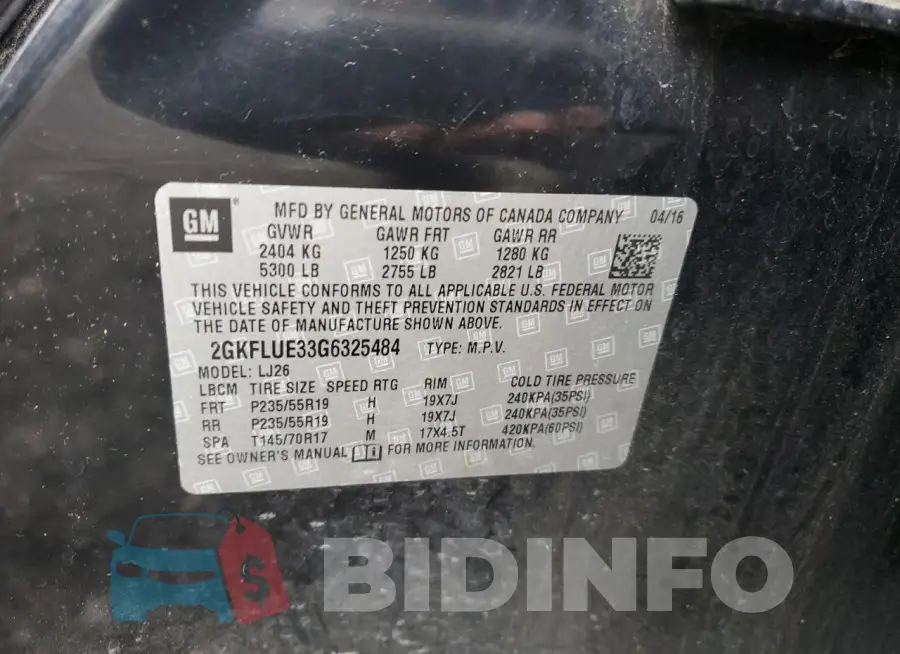 2GKFLUE33G6325484 Photo# 13