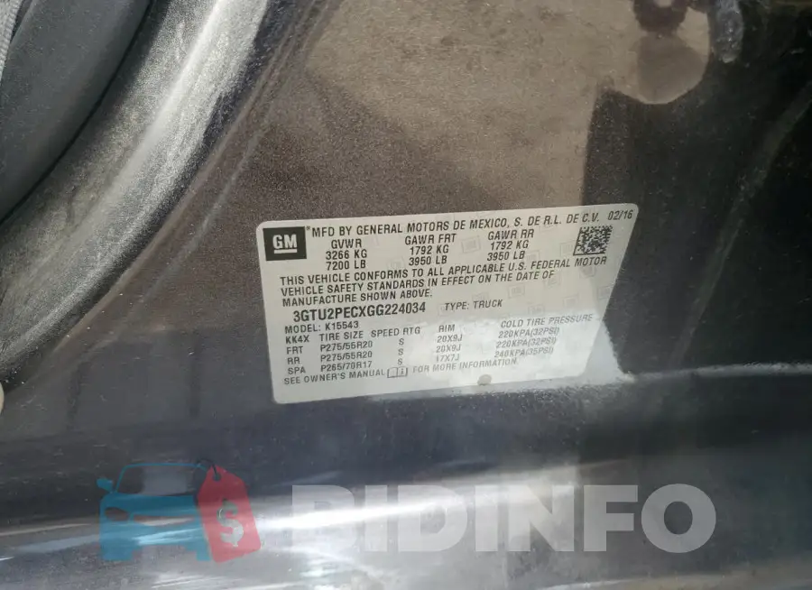 3GTU2PECXGG224034 Photo# 12