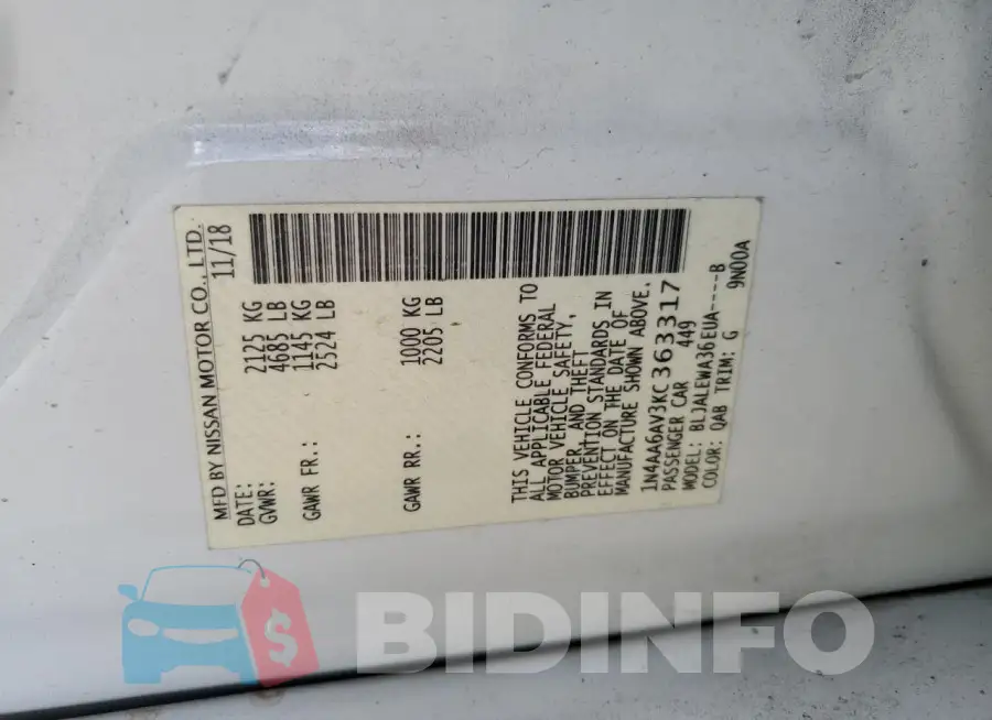 1N4AA6AV3KC363317 Photo# 13