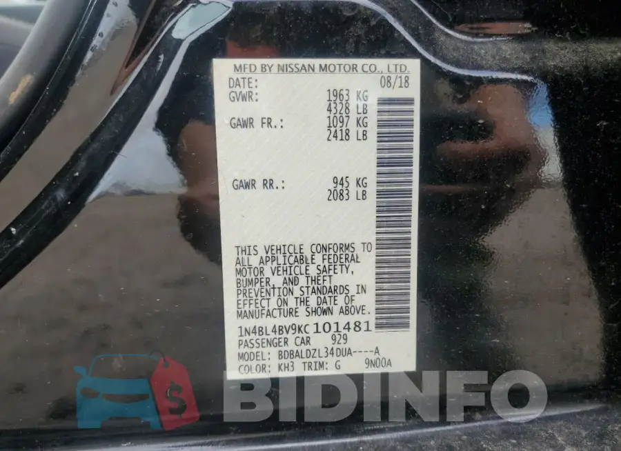 1N4BL4BV9KC101481 Photo# 12