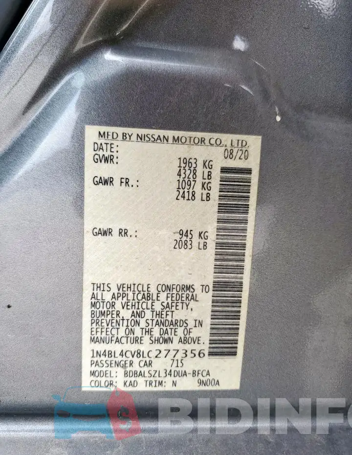 1N4BL4CV8LC277356 Photo# 13
