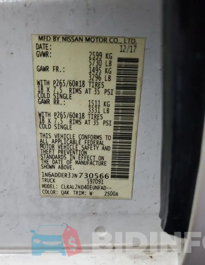 1N6AD0ER3JN730566 Photo# 12