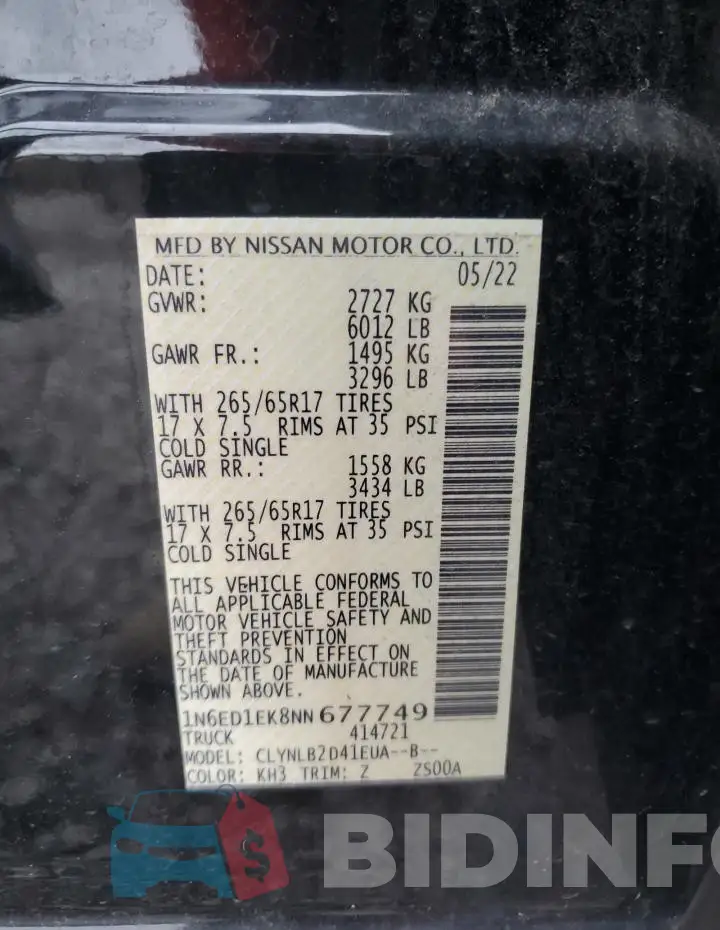 1N6ED1EK8NN677749 Photo# 12