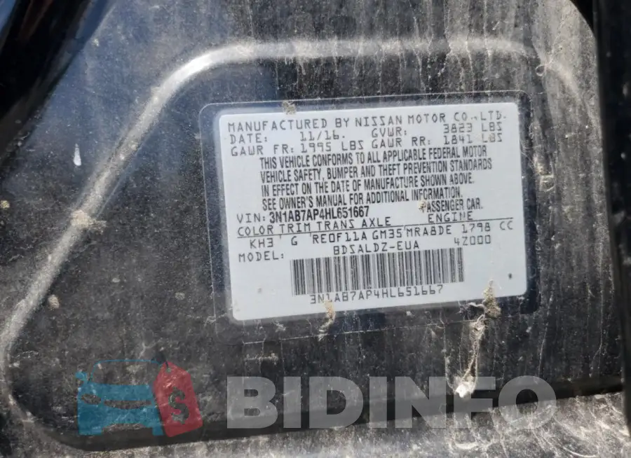 3N1AB7AP4HL651667 Photo# 12