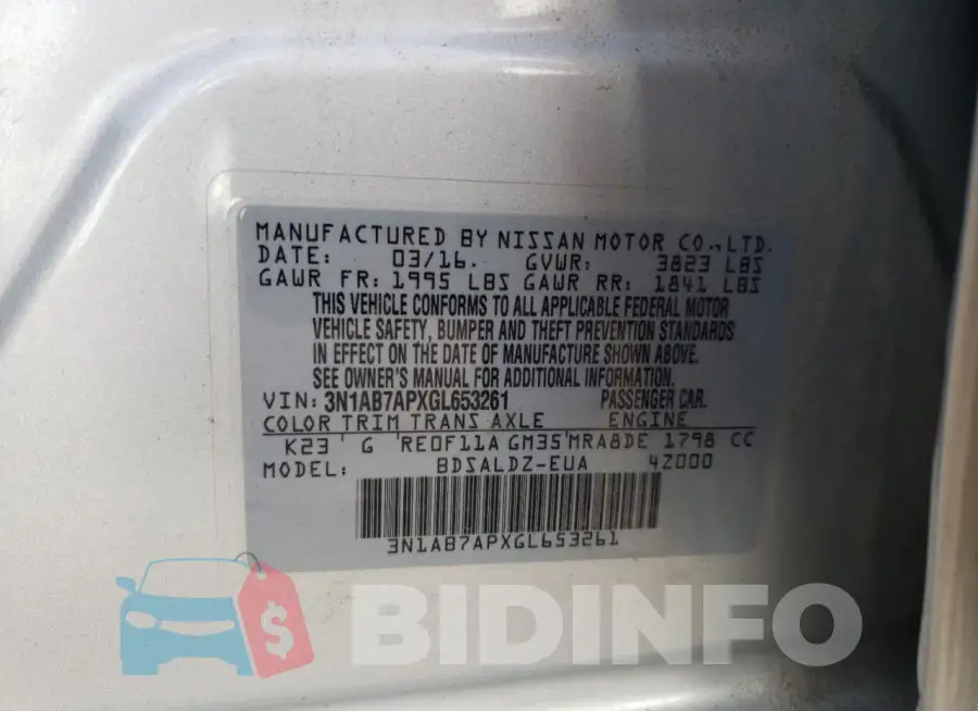 3N1AB7APXGL653261 Photo# 12