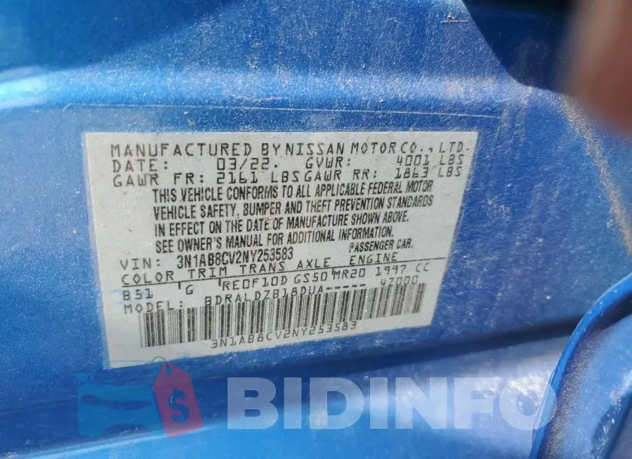 3N1AB8CV2NY253583 Photo# 12