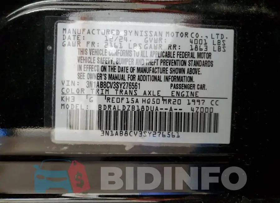 3N1AB8CV3SY276561 Photo# 12