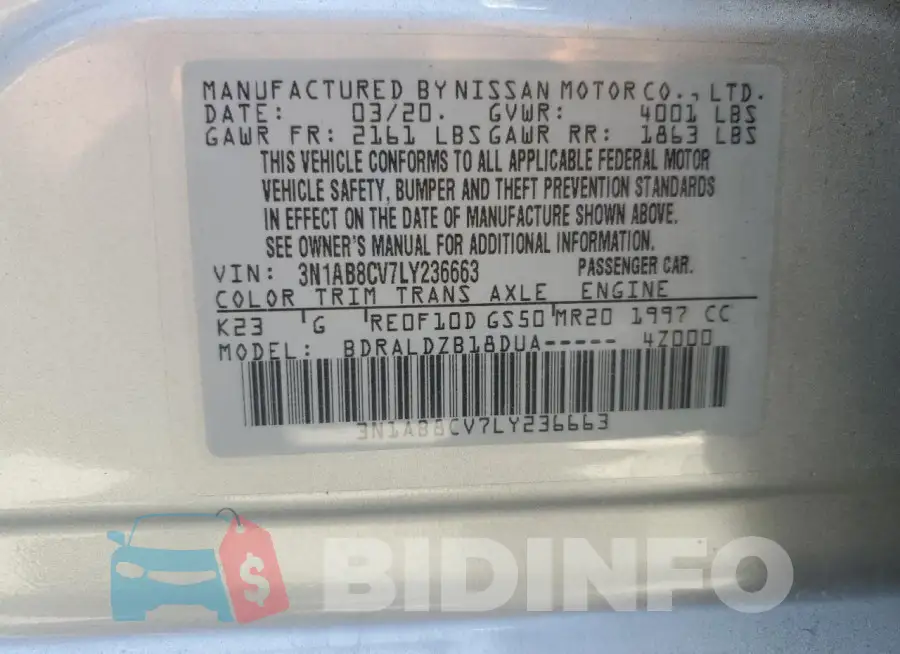 3N1AB8CV7LY236663 Photo# 12