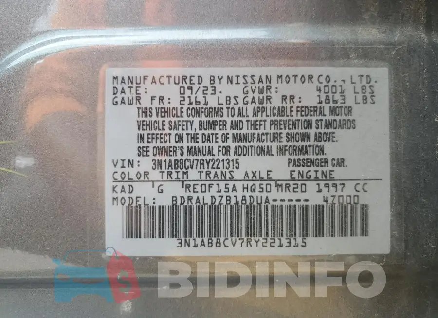 3N1AB8CV7RY221315 Photo# 12