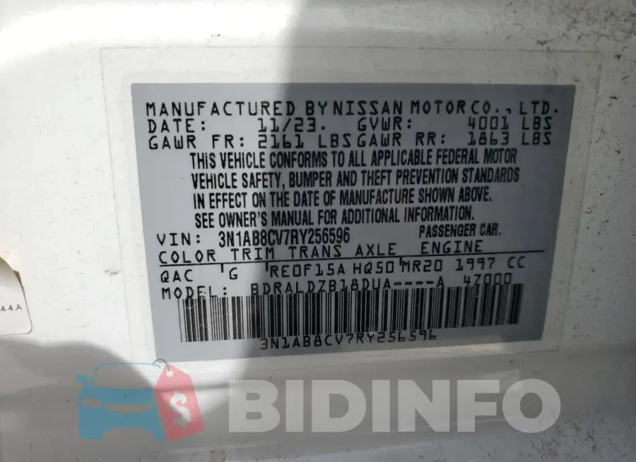 3N1AB8CV7RY256596 Photo# 12