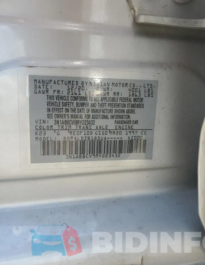 3N1AB8CV9MY223432 Photo# 12