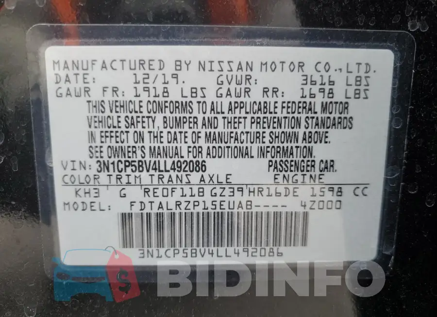 3N1CP5BV4LL492086 Photo# 13