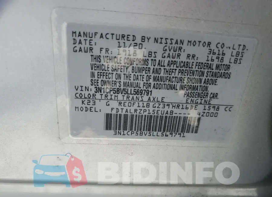 3N1CP5BV5LL569791 Photo# 12