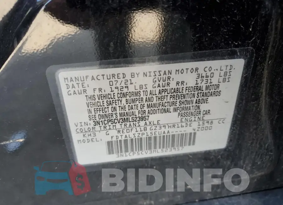 3N1CP5CV3ML523957 Photo# 14